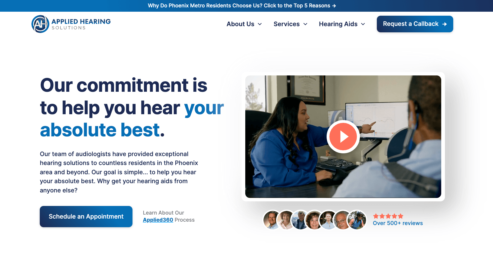 Applied Hearing Solutions website
